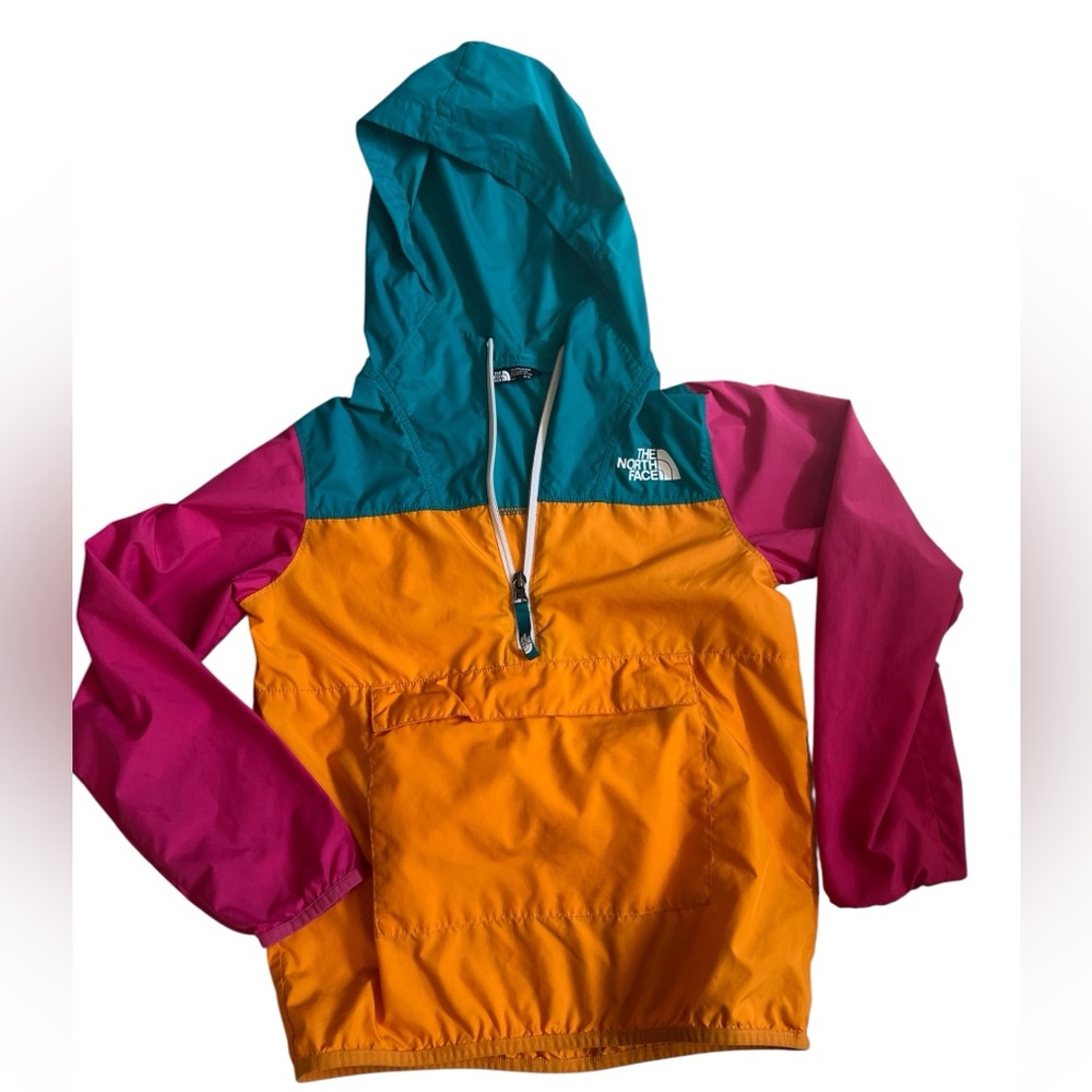 The North Face Colorblock Anorak Jacket - Teal, Orange, Magenta